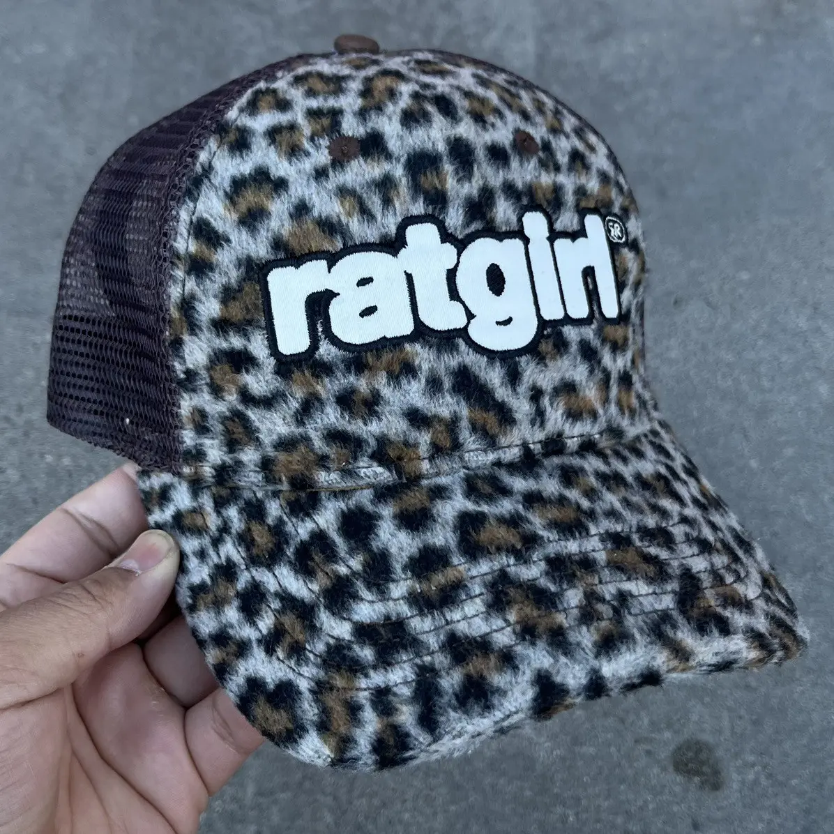 2025’ Stray Rats Ratgirl Leopard Trucker Hat in Brown, Men's
