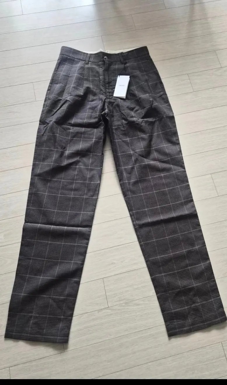 De Bonne Facture Wool Linen Check Trousers in Brown, Men's (Size 30)