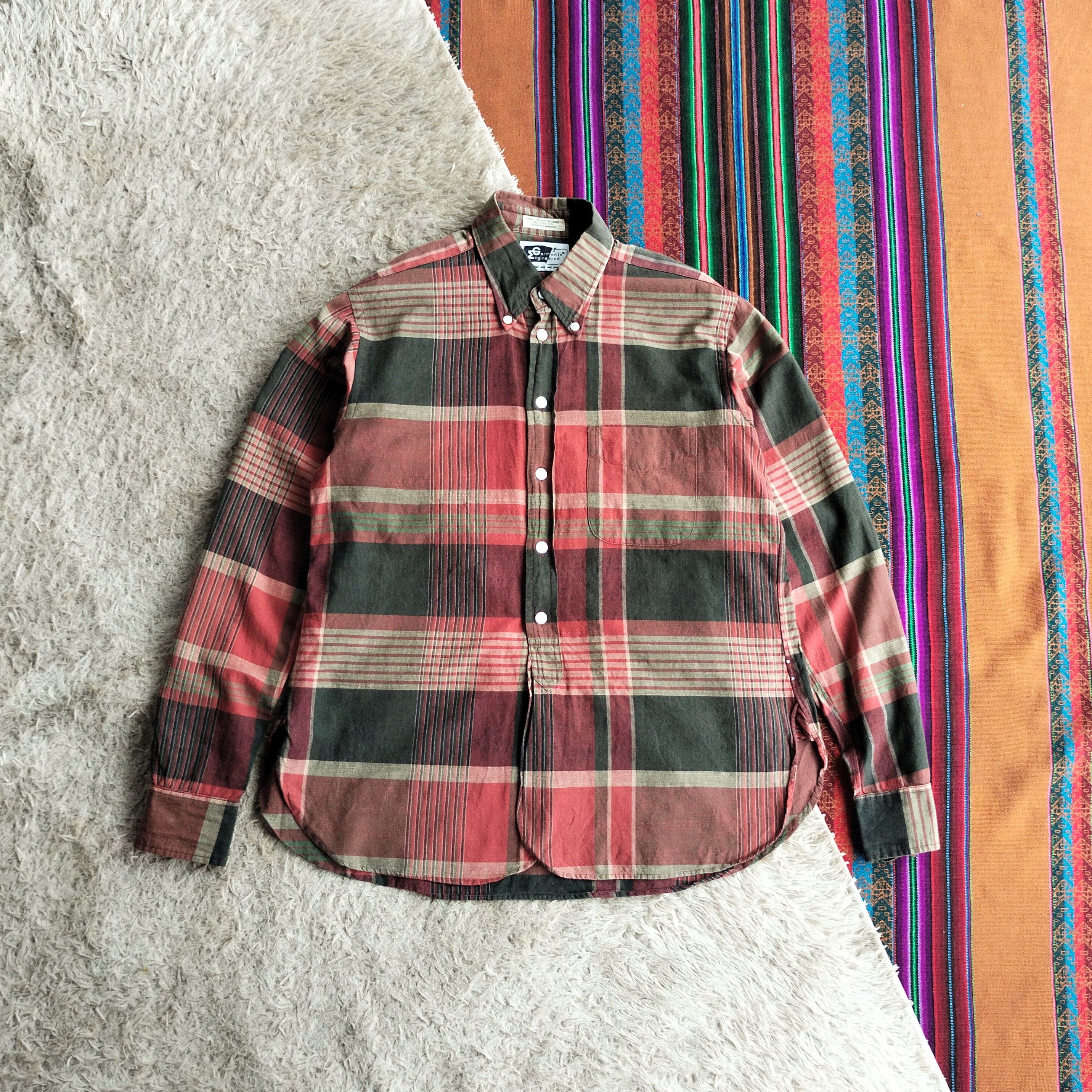 Vintage Engineered Garments Usa Plaid L/s Shirt, Men's (Size Small)