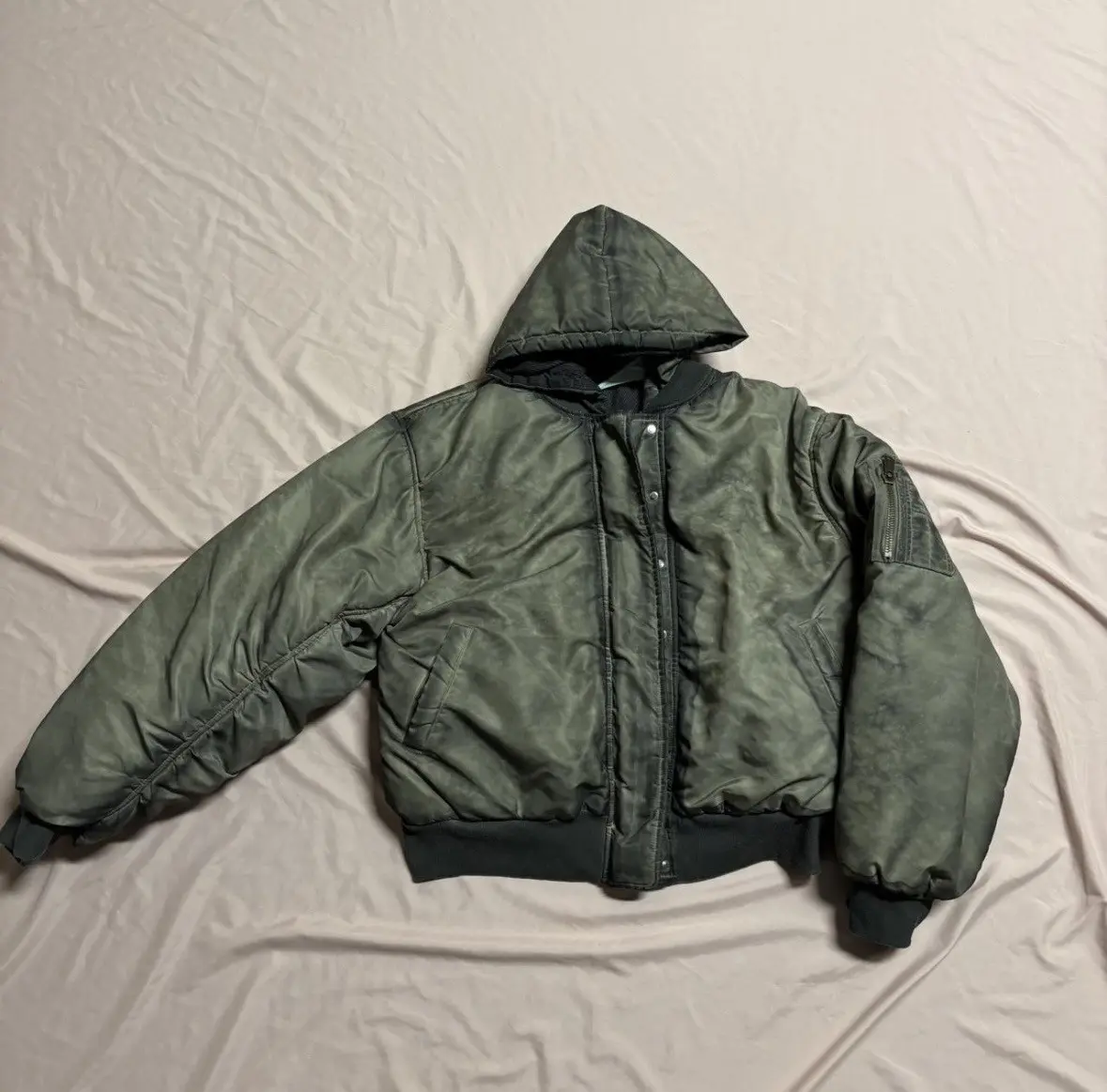 No Faith Studios Bomber Jacket in Grey, Men's (Size Large)