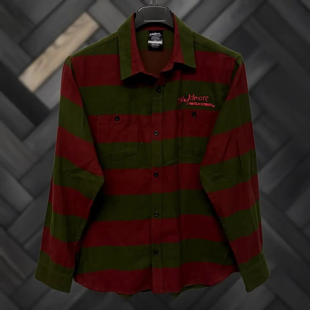 Vintage A Nightmare On Elm Street Krueger Claw Men Flannel Shirt Large C062 -26, Men's