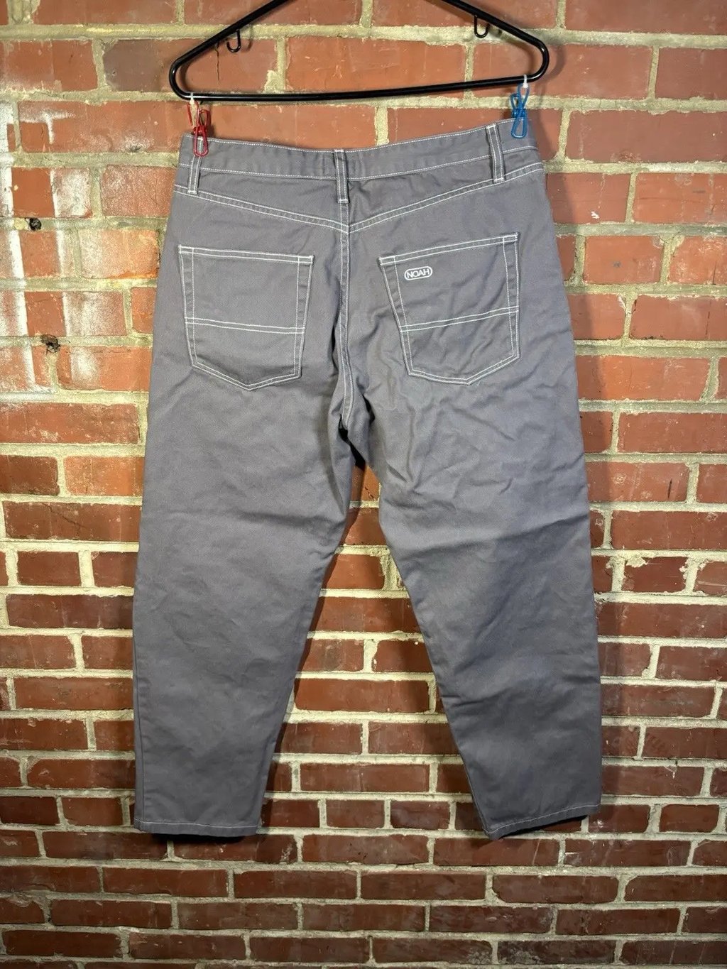 Noah NY Grey Contrast Stitch Jeans Pants Mens 32 (32x28) in Gray, Men's