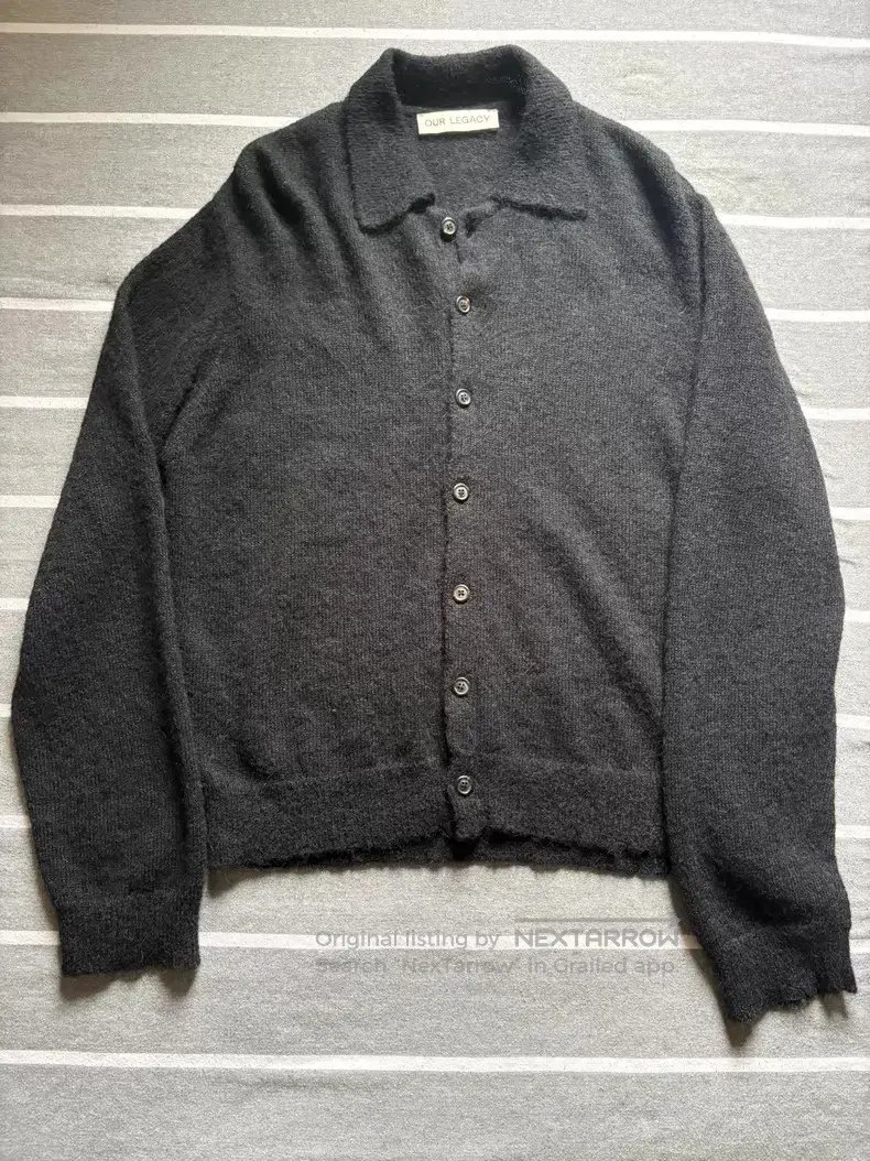 Our Legacy Black Alpaca Wool Blend Knit Cardigan in Gray, Men's (Size S)