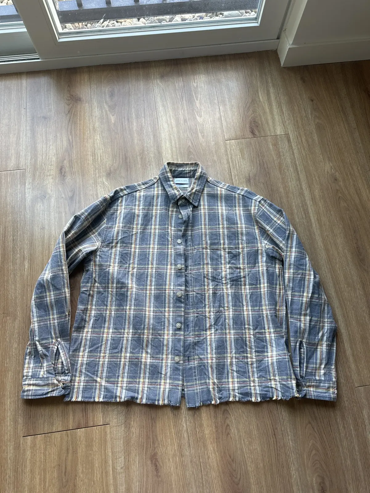 John Elliott Hemi Shirt Size 2 Medium in Grey, Men's