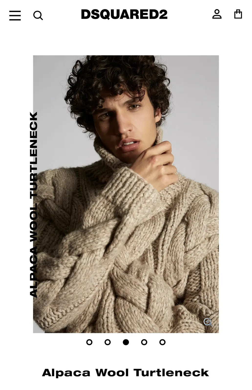 Dsquared2 Men's Runway Maxi Turtleneck (Retail €1000) in Beige (Size Medium)