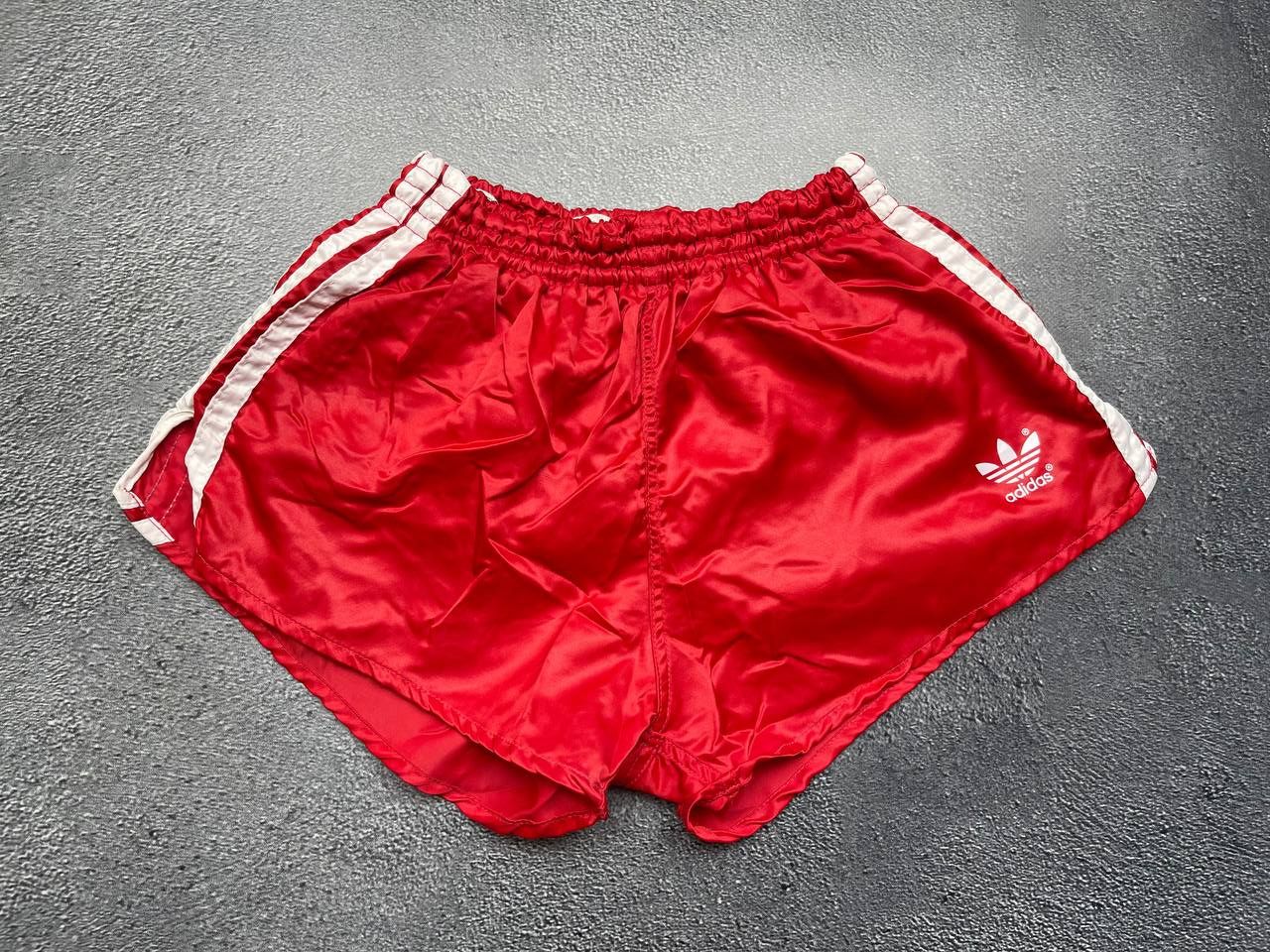 Vintage Adidas Nylon Sprinter Red Shorts D4, Men's (Size 28)