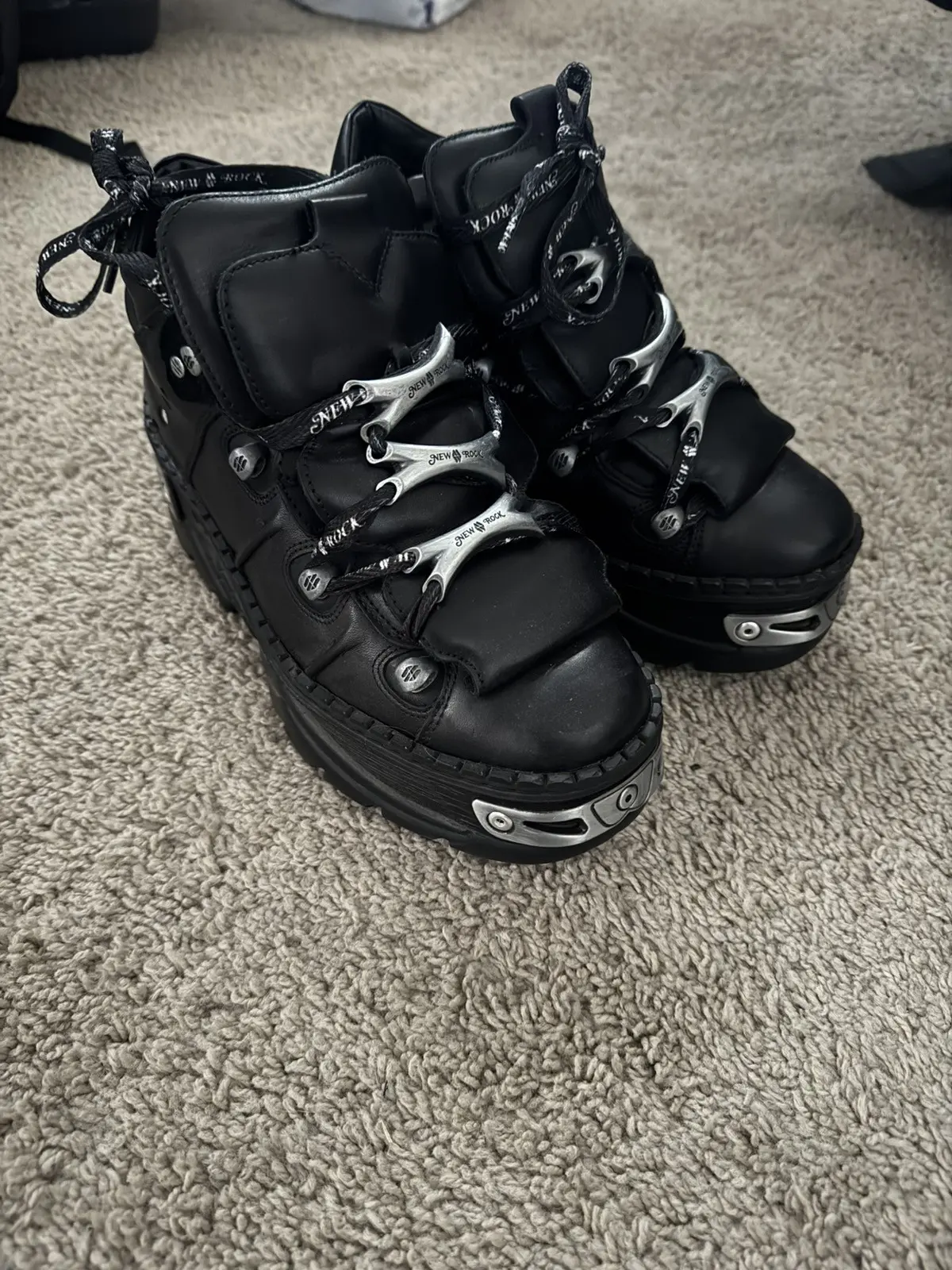 New Rock Goth Boots in Black, Men's (Size 8.5)