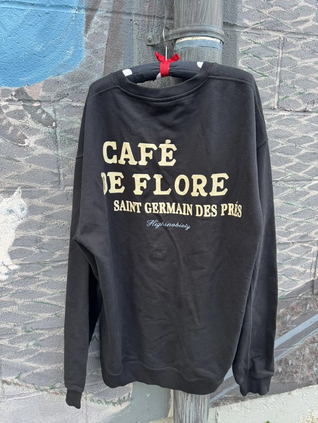 Highsnobiety X Café De Flore Crewneck Sweatshirt in Black, Men's (Size Xxl)