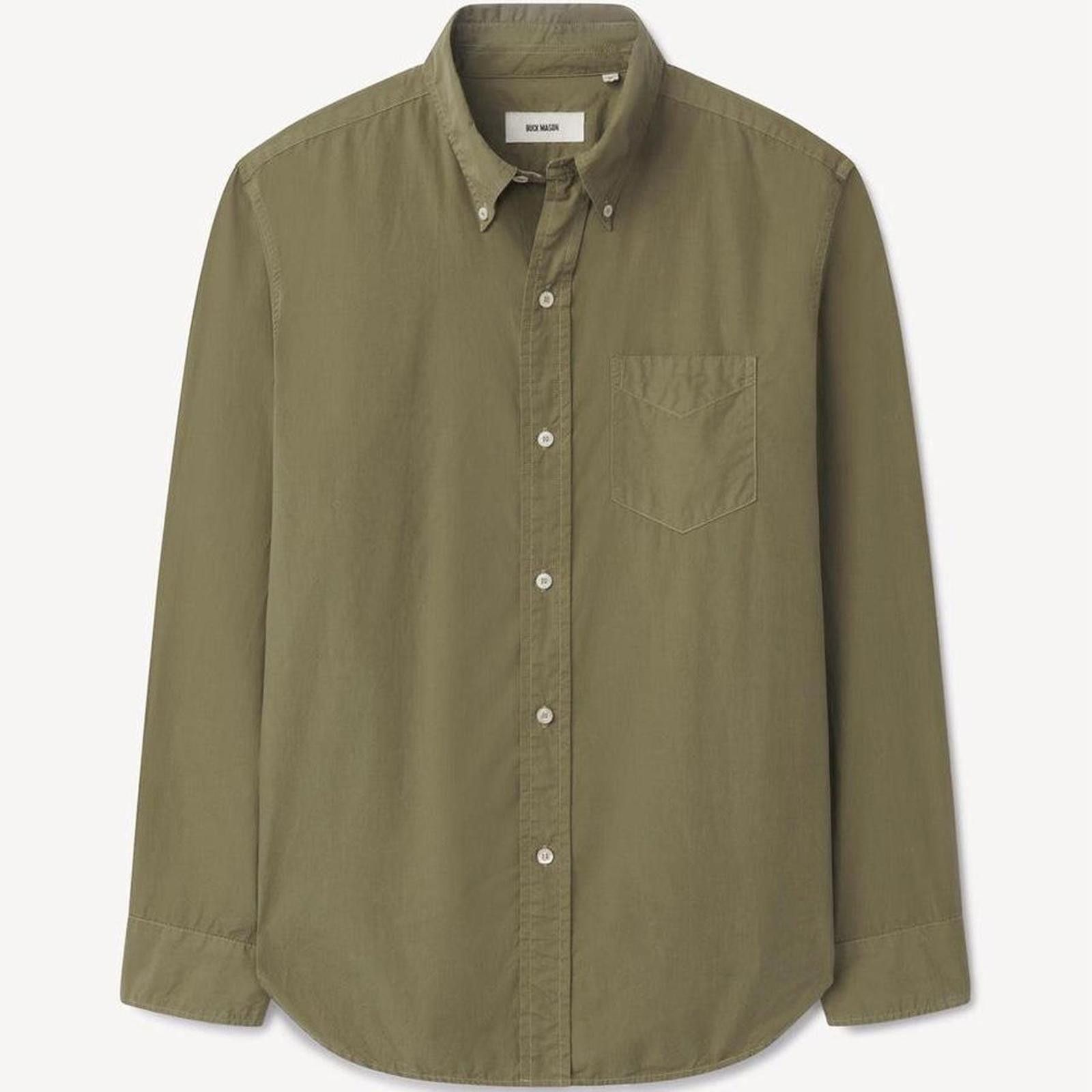 Buck Mason Skyline Poplin One Pocket Bd Shirt in Green, Men's (Size Medium)