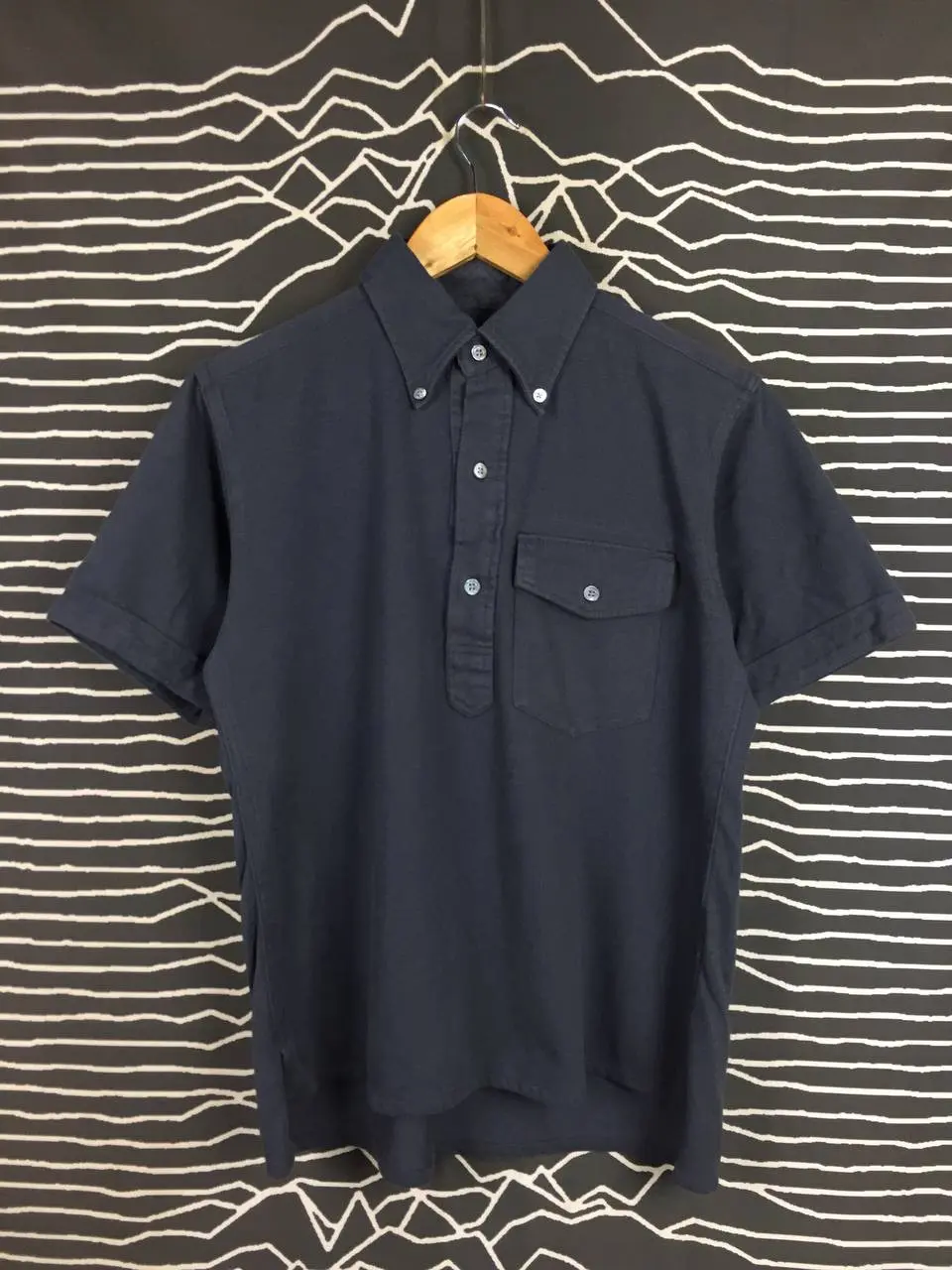 Engineered Garments Popover Button Down Polo Shirt in Grey, Men's (Size XS)
