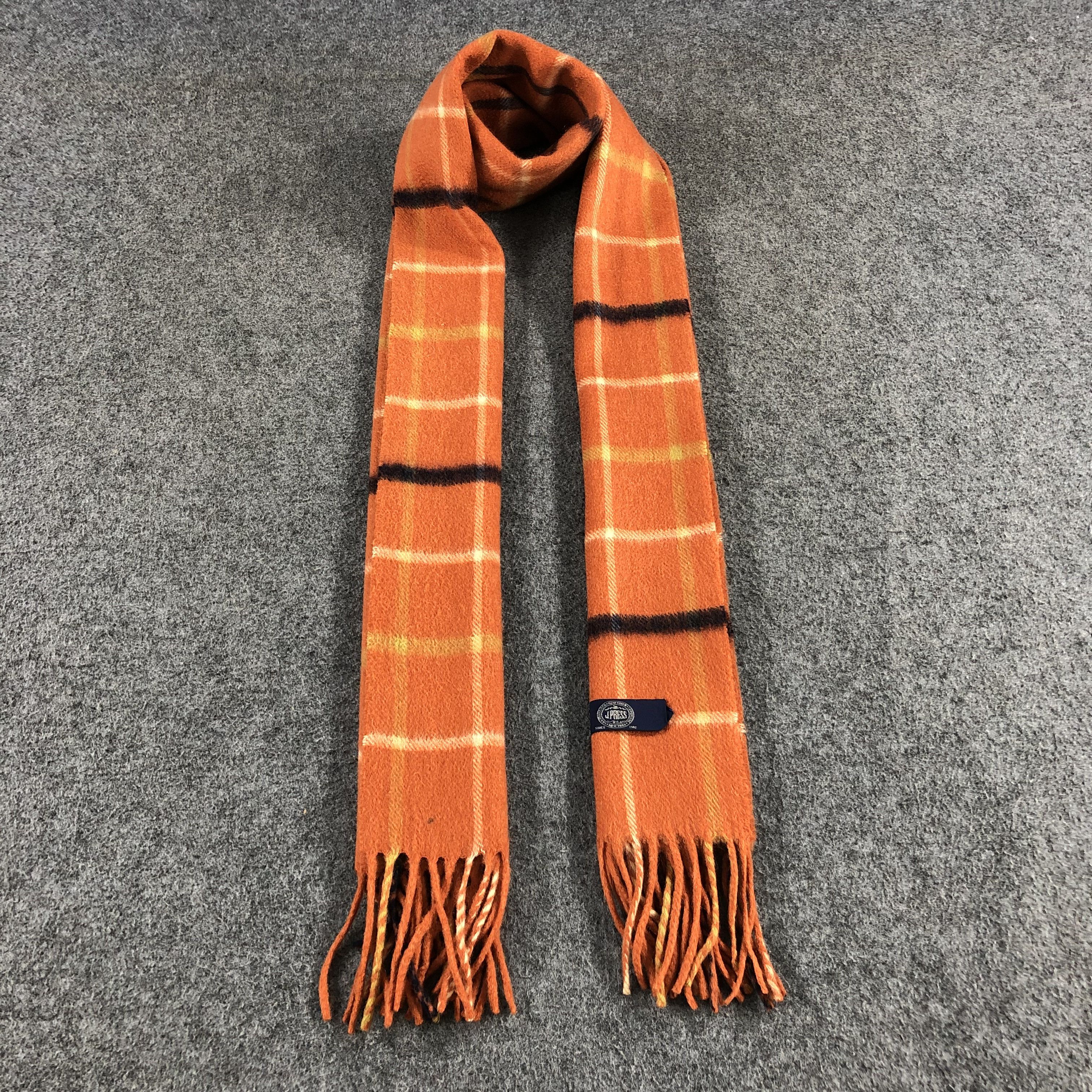 J Press J. Press Tartan Wool Scarf Muffler V957, Men's