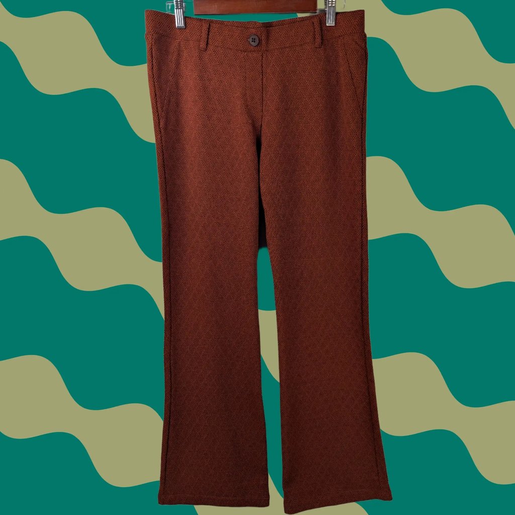 Betabrand Pants Womens Large Rust Orange Dress Pants Bootcut Stretch W0104-Br, Women's (Size 36)