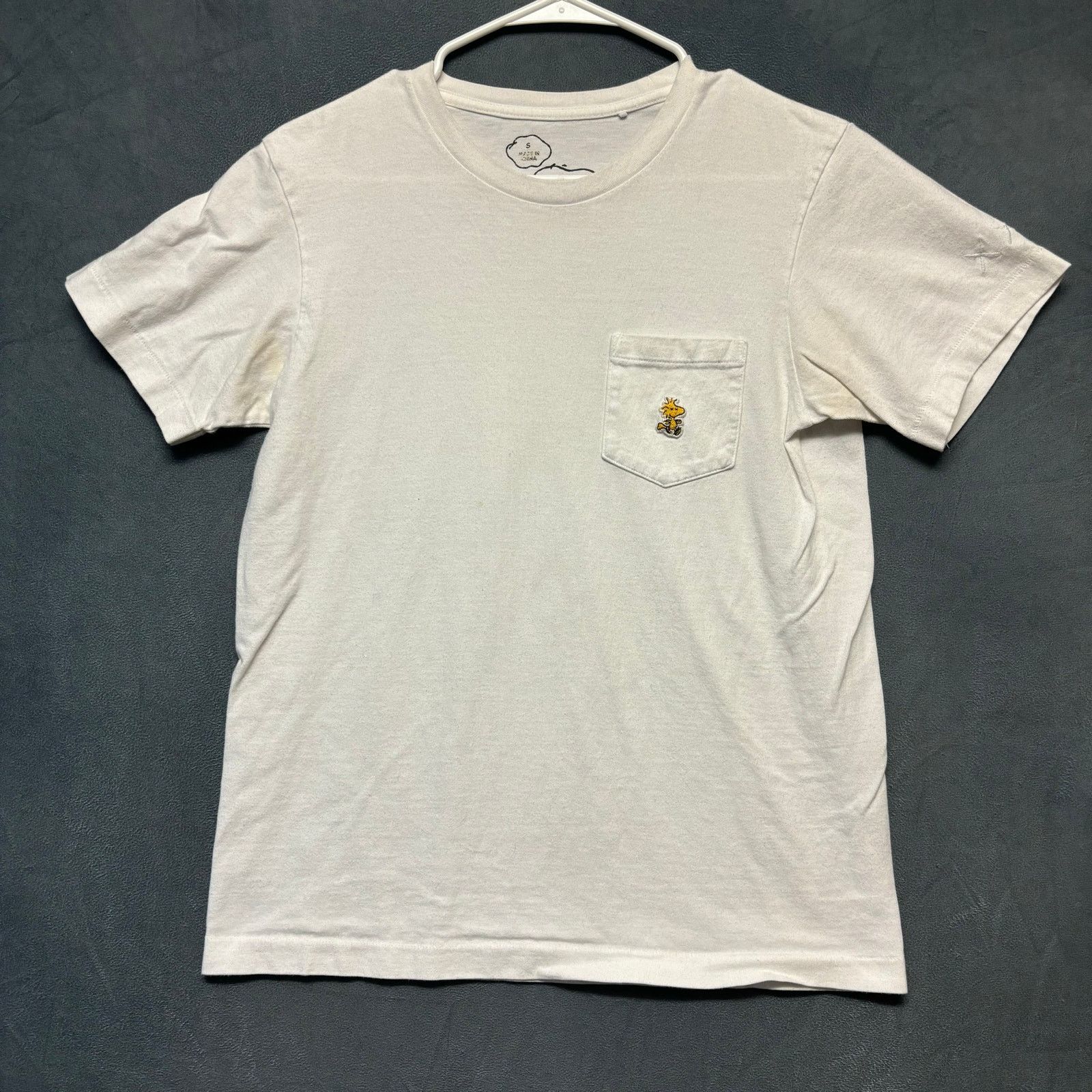 Kaws X Peanuts Woodstock Shirt Uniqlo Pocket Patch Skater in White, Men's (Size Small)