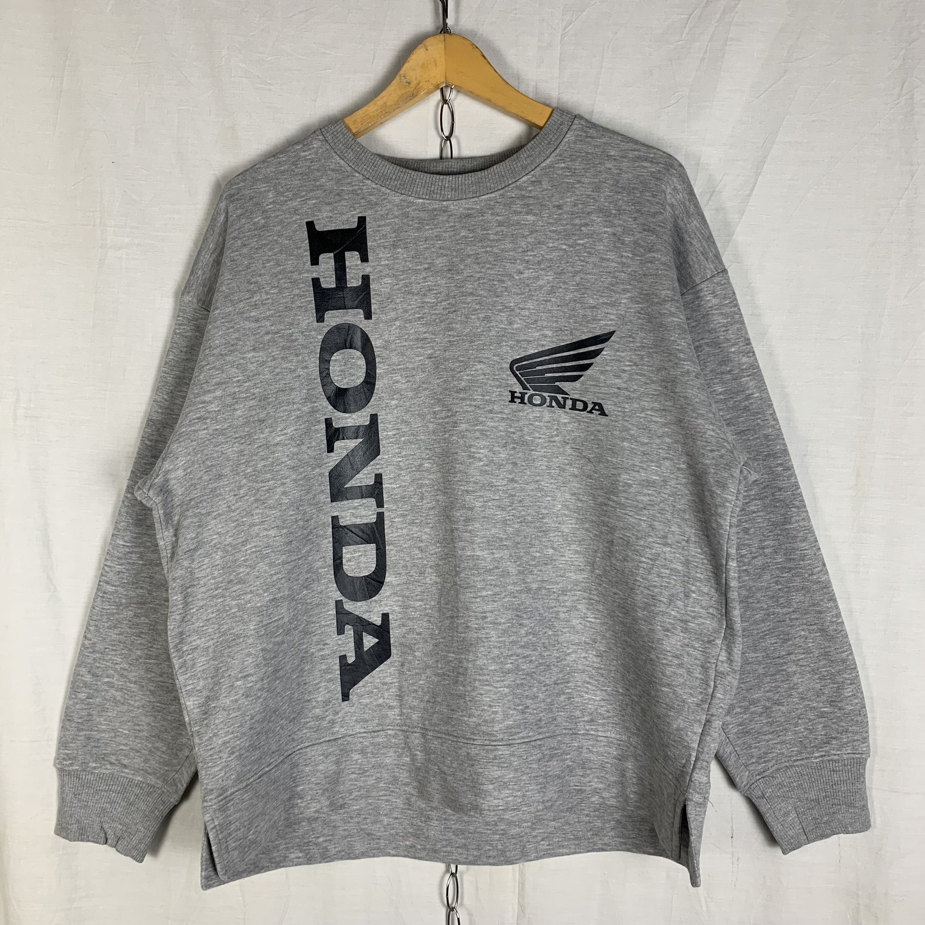 Honda Sweatshirt Crewneck in Grey, Men's (Size Medium)