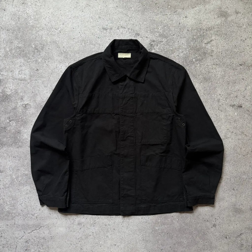 Jigsaw Cotton Work Chore French Jacket in Black, Men's (Size L)