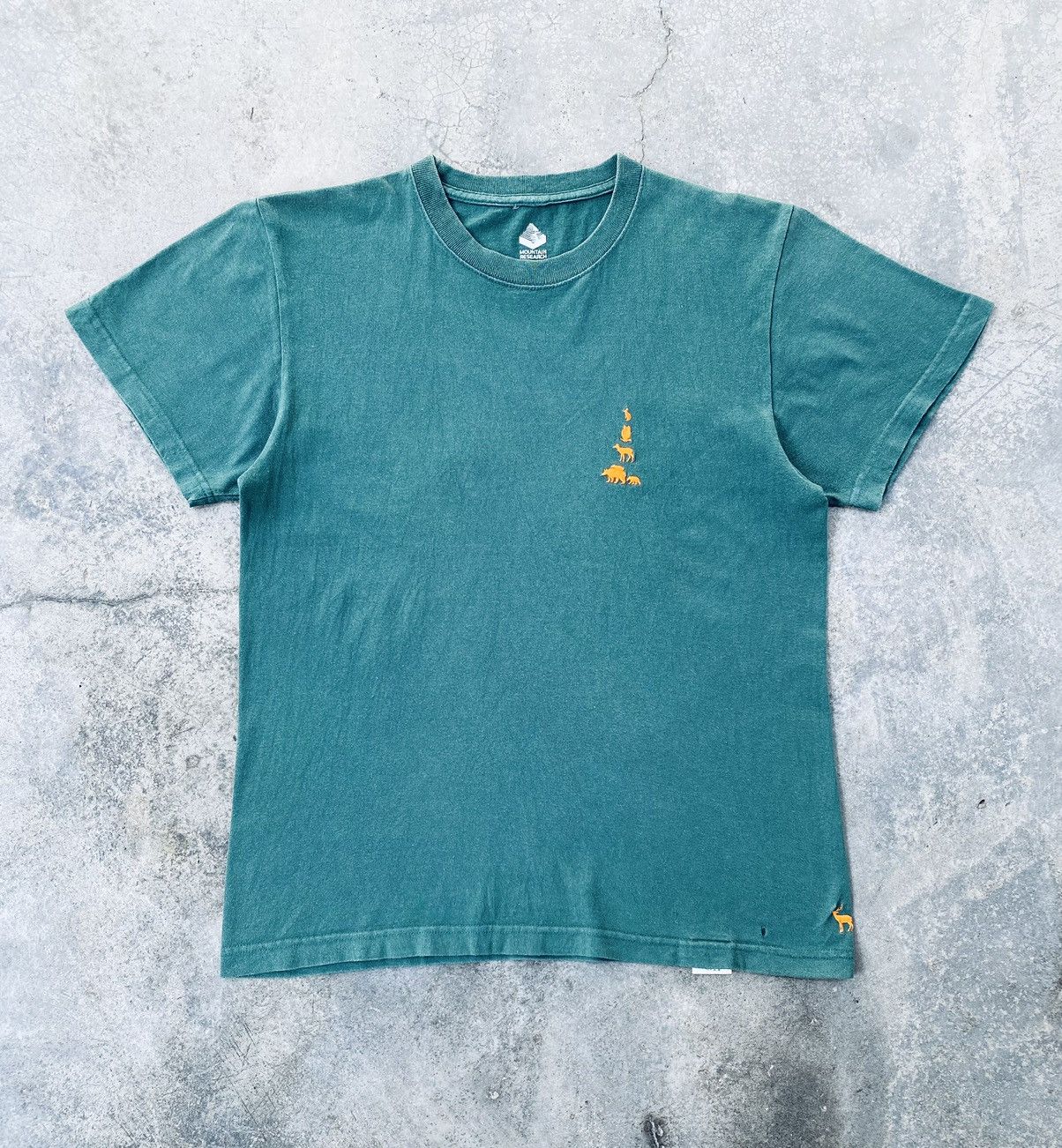 Y2K Mountain Research Logo Tees in Green, Men's (Size Medium)