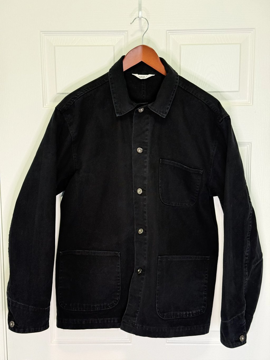 Chore Jacket Black Stonewash Canvas, Men's