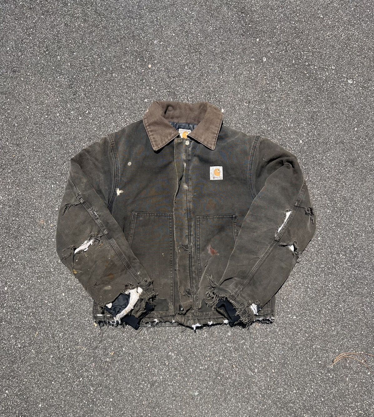 Carhartt J22 Duck Canvas Detroit Quilt Lined Medium Vintage in Grey, Men's