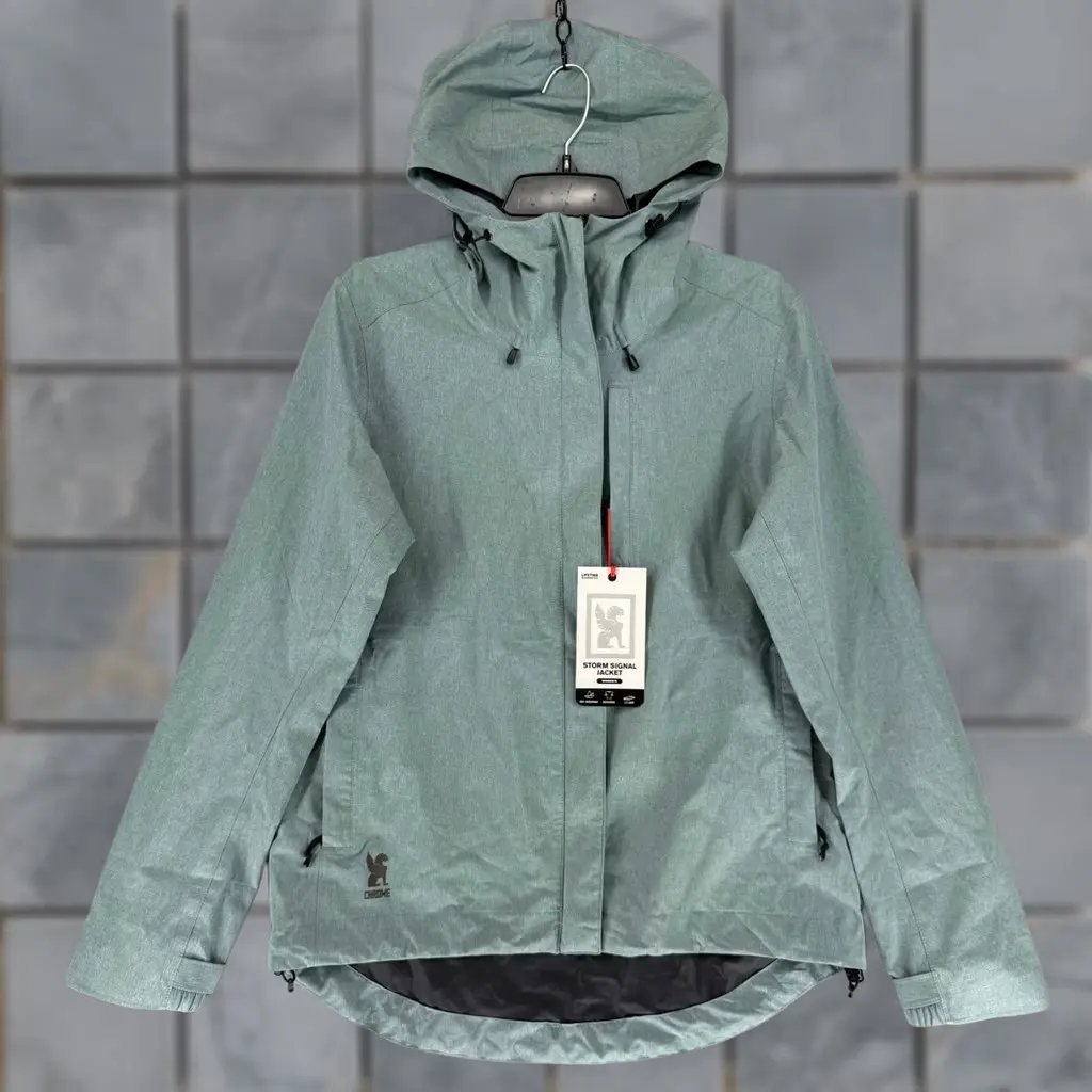 Chrome Industries Jacket Large Green Waterproof Storm Signal Shell Womens, Women's