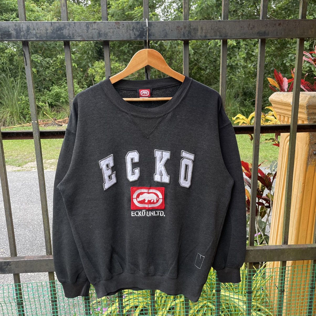 Vintage 90's Ecko Unltd Big Logo Skateboard Sweatshirts in Black, Men's (Size Medium)