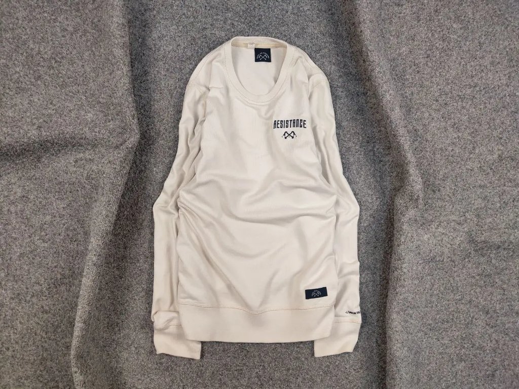 Bleu De Paname Crew Check Logo Jumper Beige Sweatshirt, Men's