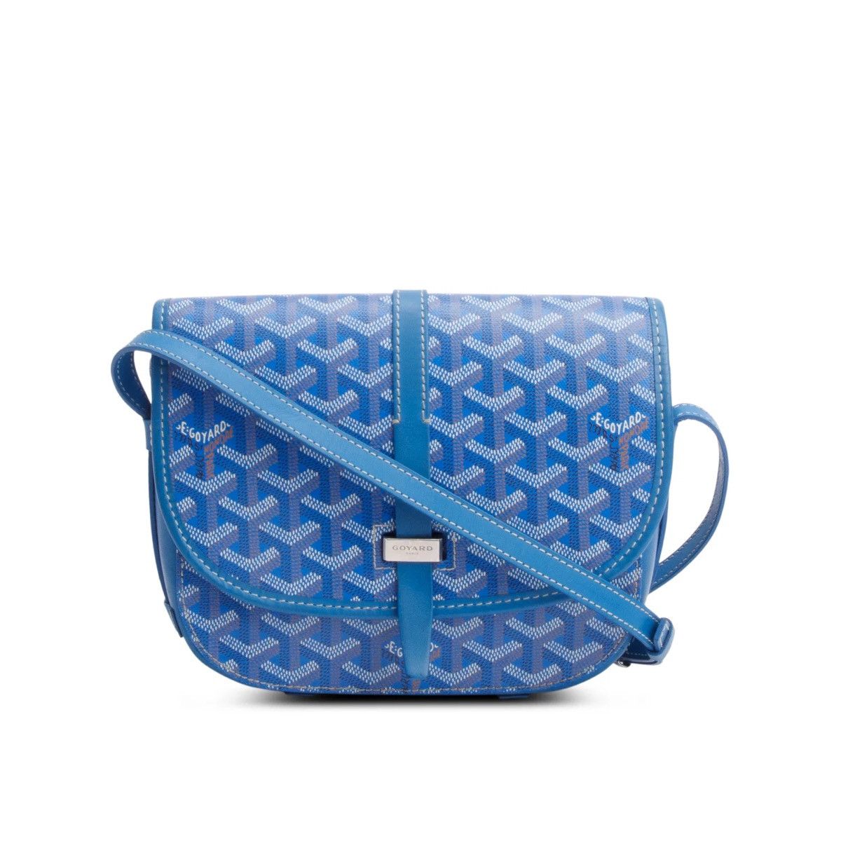 Goyard 2020 Blue Leather & Monogram Canvas Belvedere Ii Pm, Men's