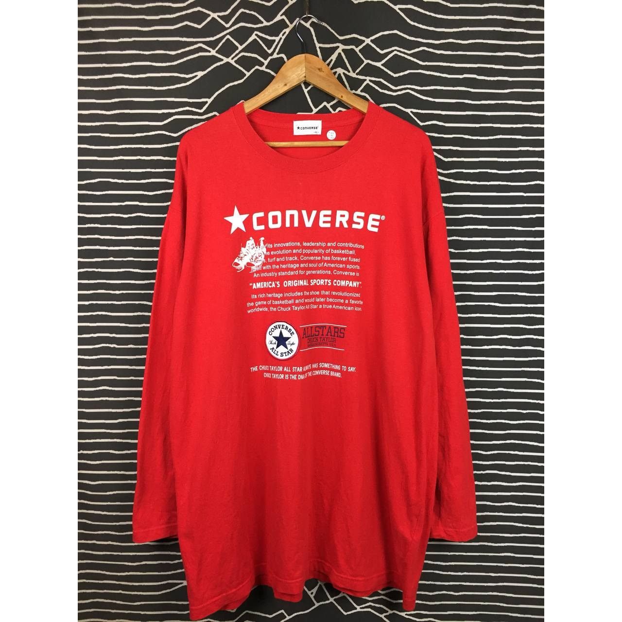 Converse All Star America's Original Long Sleeve Tee in Red, Men's (Size 2XL)
