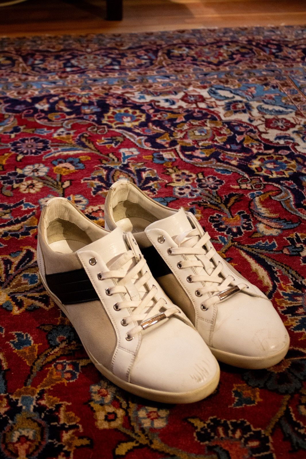 Dior Homme Canvas & Leather Sneakers By Hedi Slimane Size 44 in White, Men's