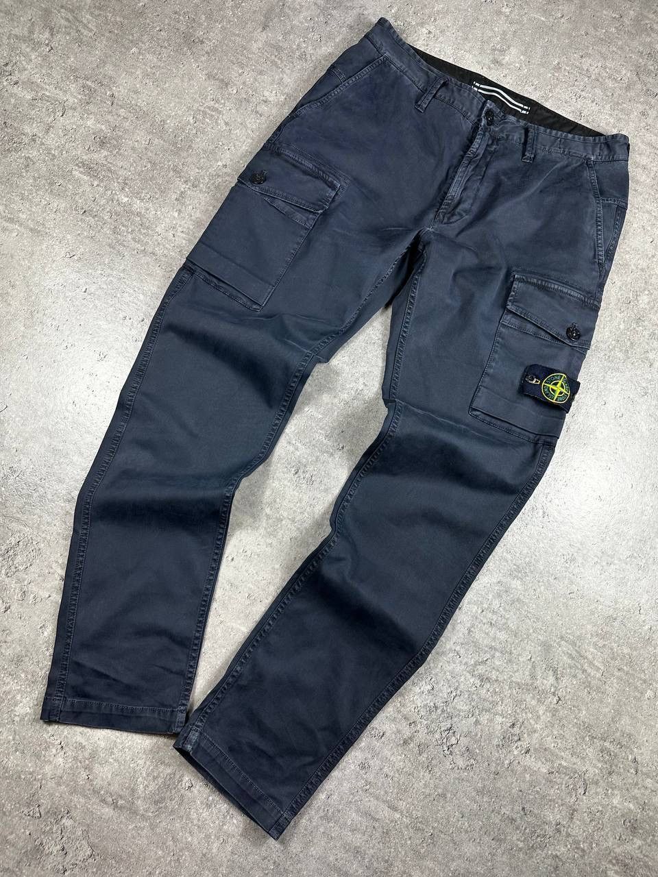 Stone Island Cargo Pants Multipocket - Navy Garment Dyed, Men's (Size 32)