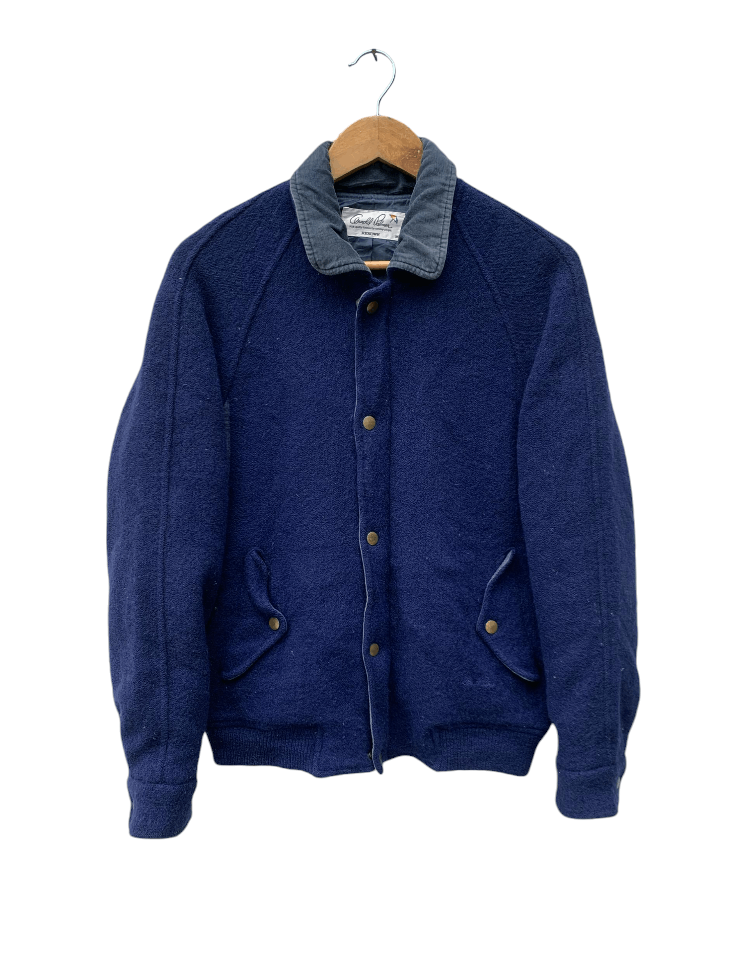 Vintage Arnold Parmel Wool Button Zipper Jacket in Blue, Men's