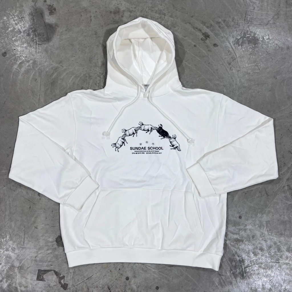 New Sundae School Black Sheep Hoodie Sz 1XL in White, Men's