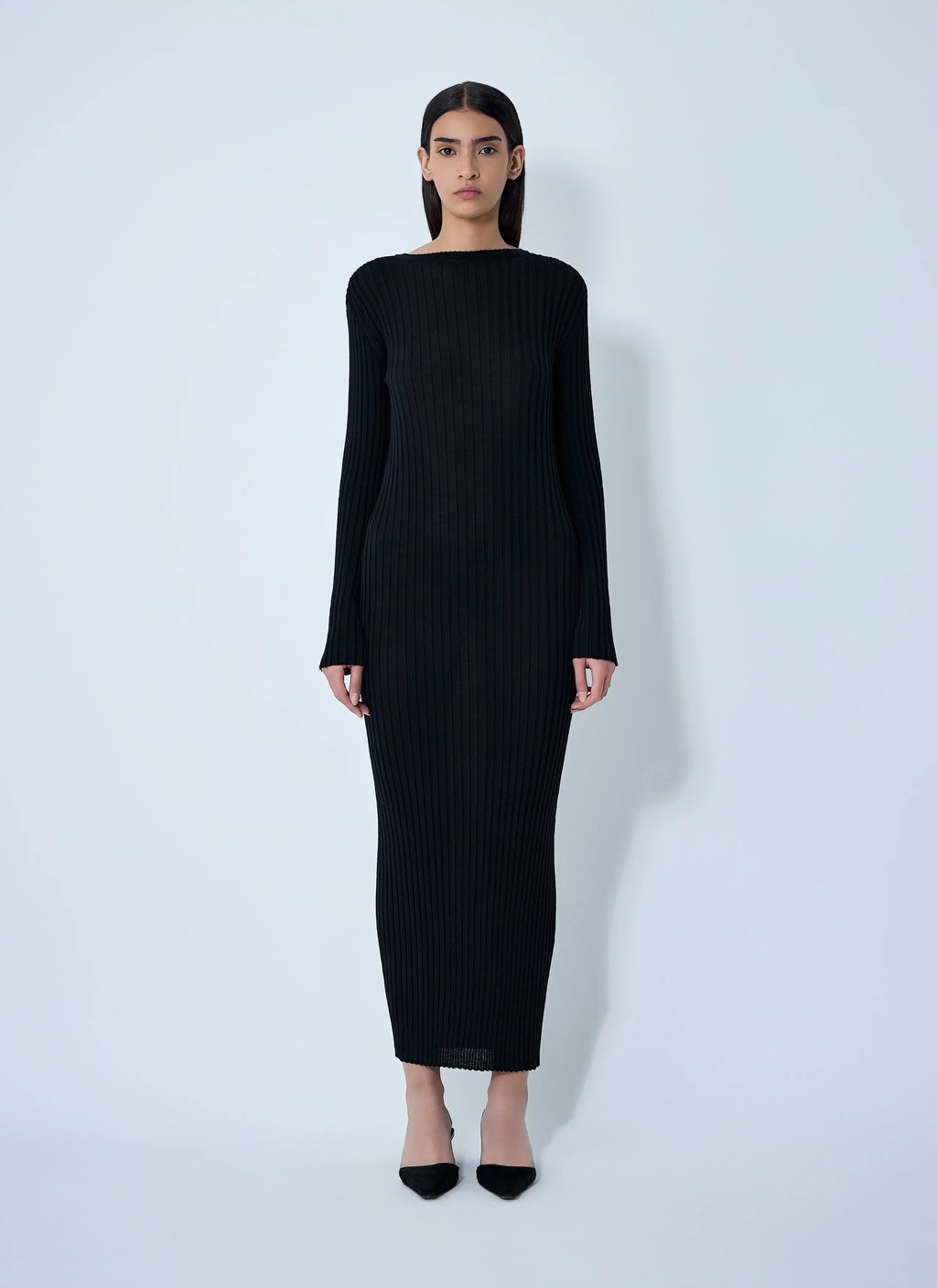 Khaite Sigrid Wool Maxi Dress in Black, Women's