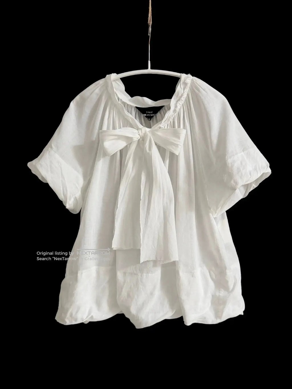 Comme Des Garçons Cloud Tie Shirt M in White, Women's