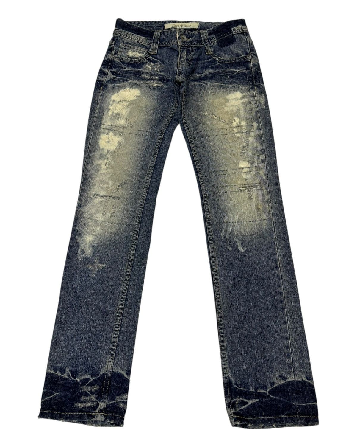 Cook Jeans Patchwork Distressed Denim Jeans in Blue, Men's (Size 28)