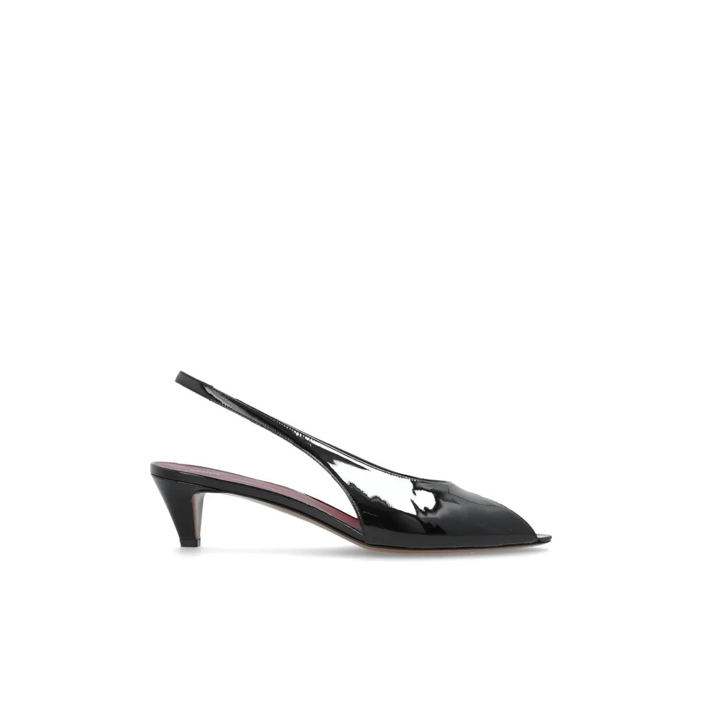 Neous Hamal 40 Black Leather Heeled Sandals, Women's (Size 10)