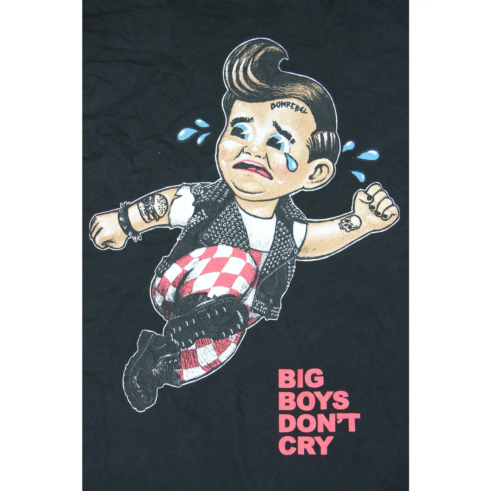 Dom Rebel Domrebel Bobs Big Boys Don't Cry Baby Punk T Shirt in Black, Men's (Size XL)