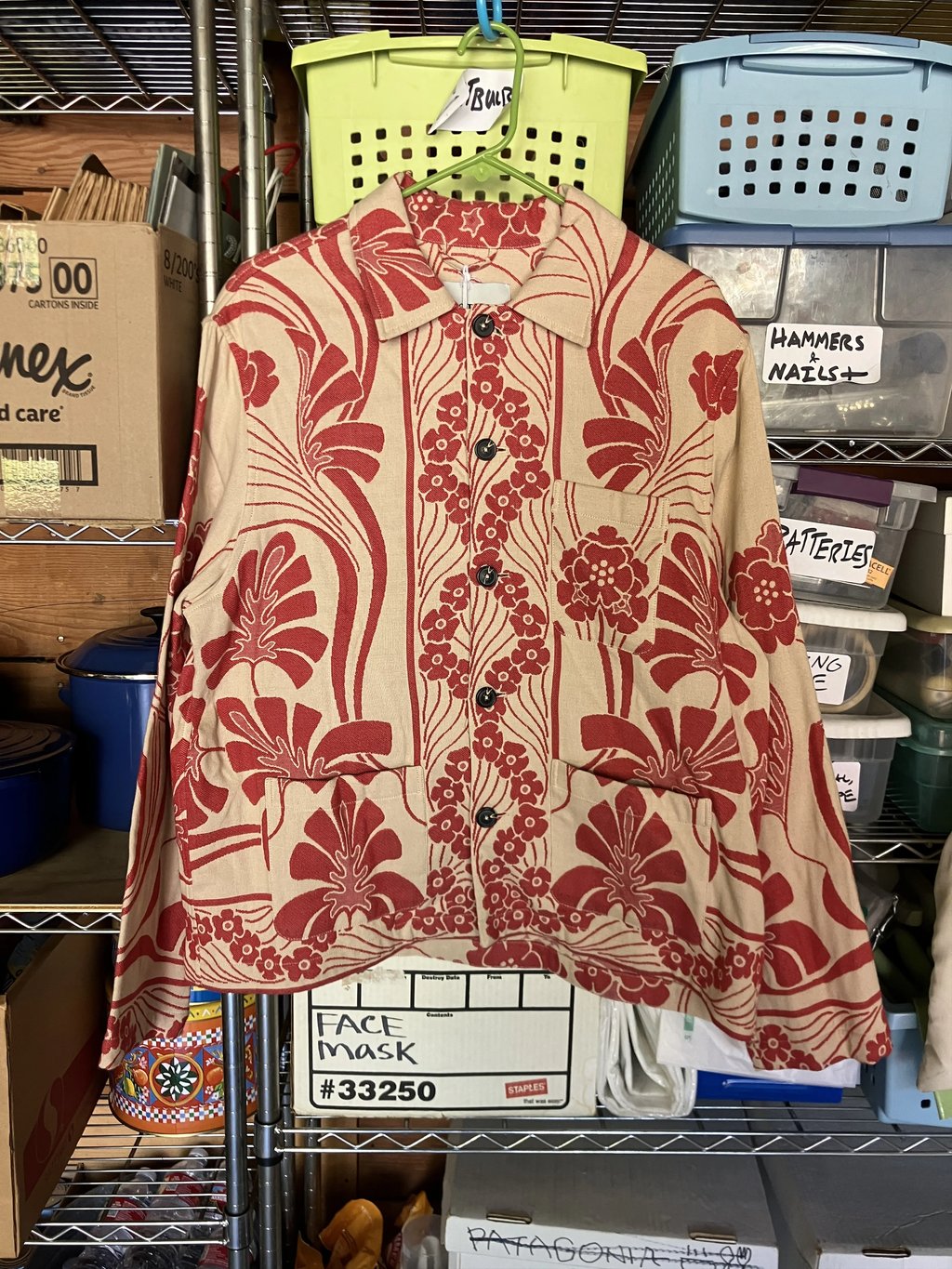 Vintage Ss23 Nouveau Monstera Overshirt (L/Xl), Men's