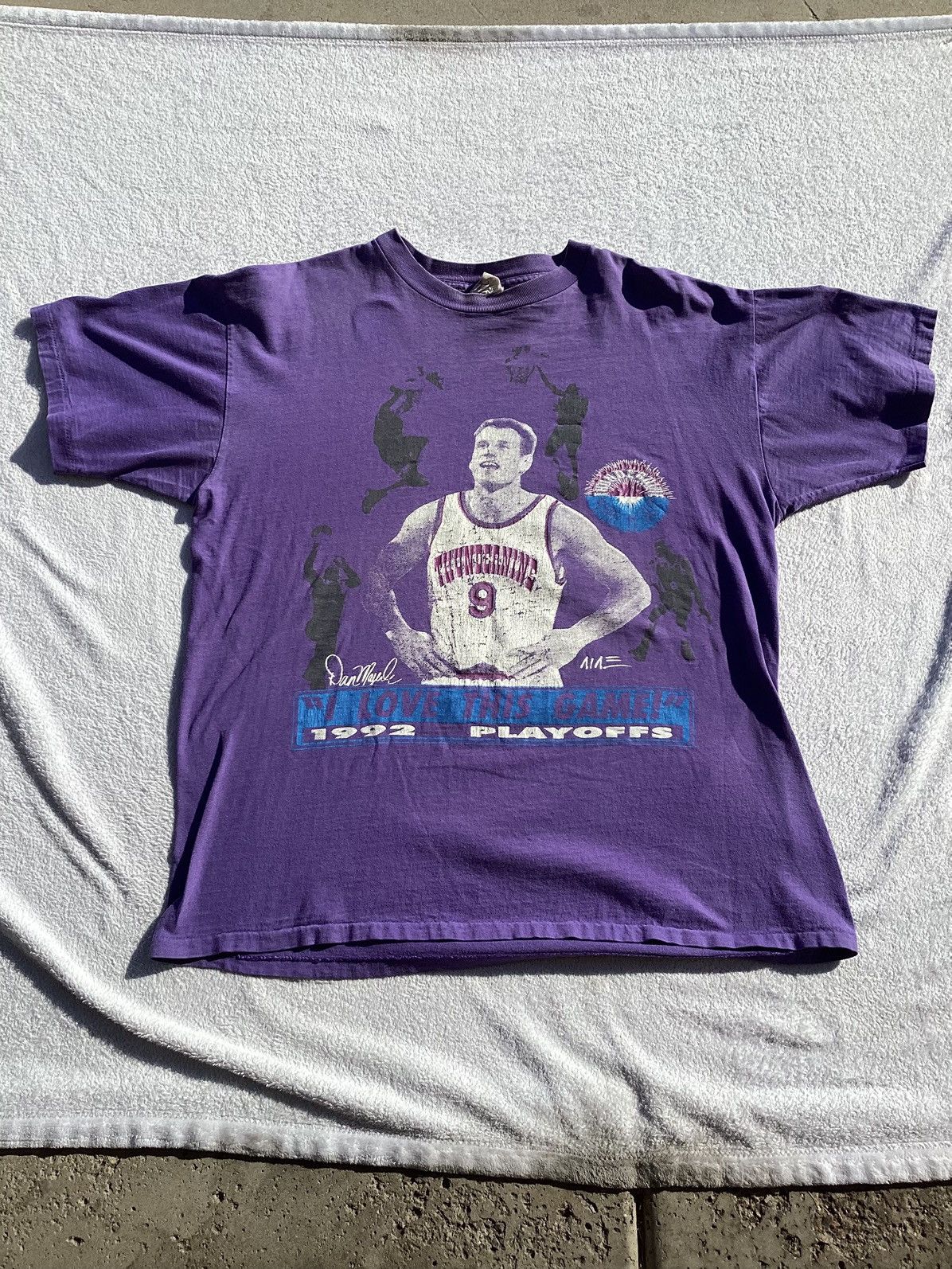 VTG 1992 Playoffs Phoenix Suns Nba All Star Dan Majerle Tee in Purple, Men's (Size XL)