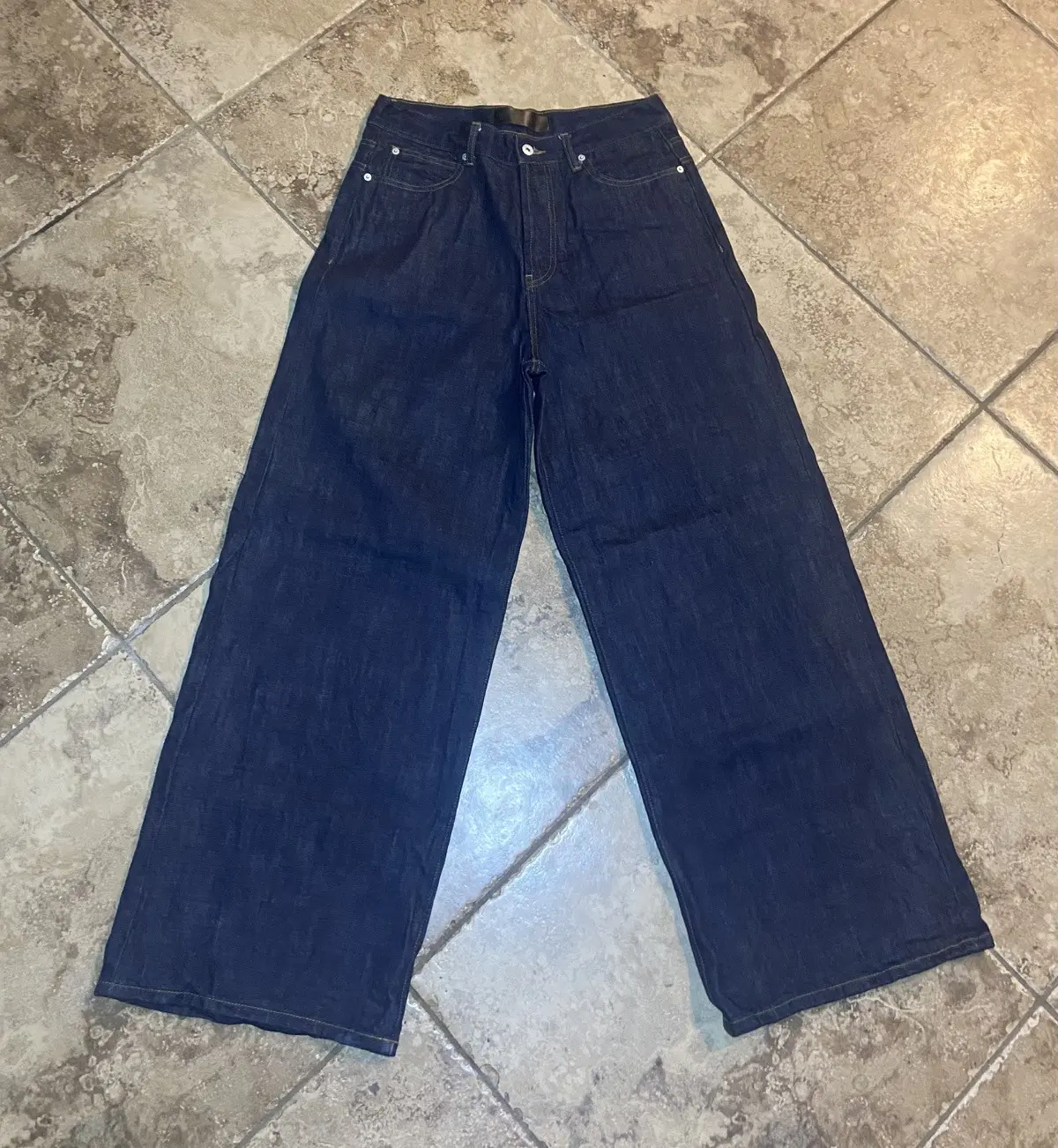 No Faith Studios Nfs Dark Blue Ultra Baggy Raw Denim, Men's (Size 32)