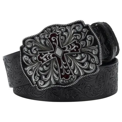 Designer Cross Vintage Belt Riveted Belts Menswear Accessories in Black, Men's