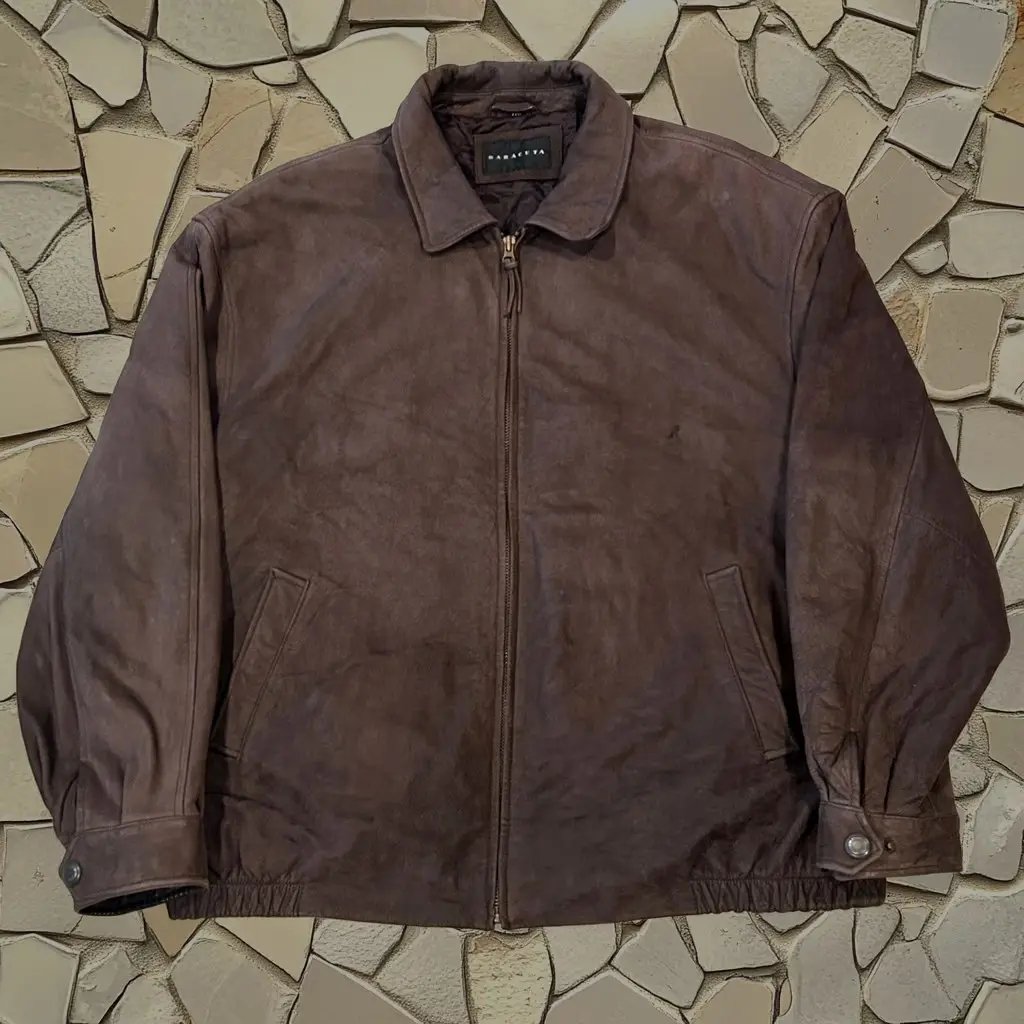 Baracuta Jacket Mens 3xl Brown Leather Bomber Full Zip Collared Quilt Lined, Men's (Size Xxl)
