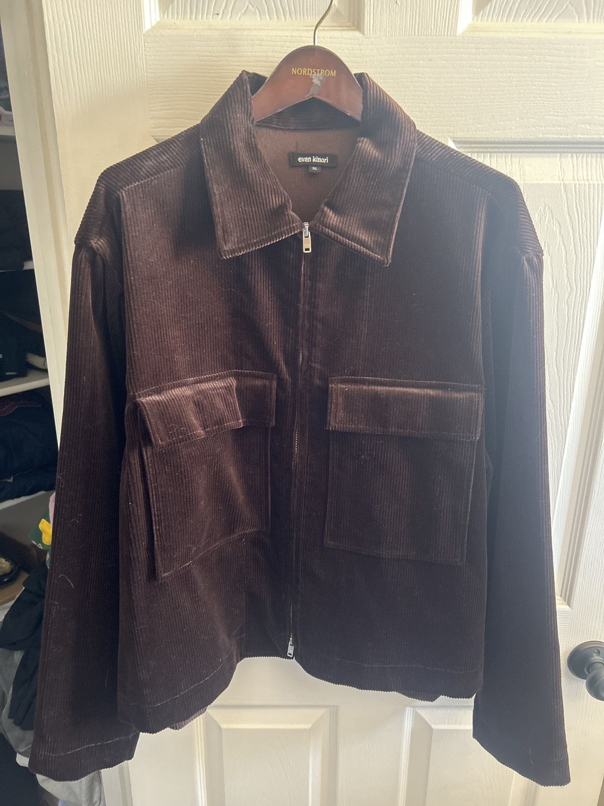 Evan Kinori Zip Jacket in Brown, Men's (Size XL)