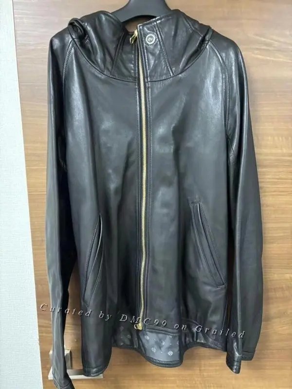 Grant Black Horse Leather Hooded Jacket, Men's (Size M)
