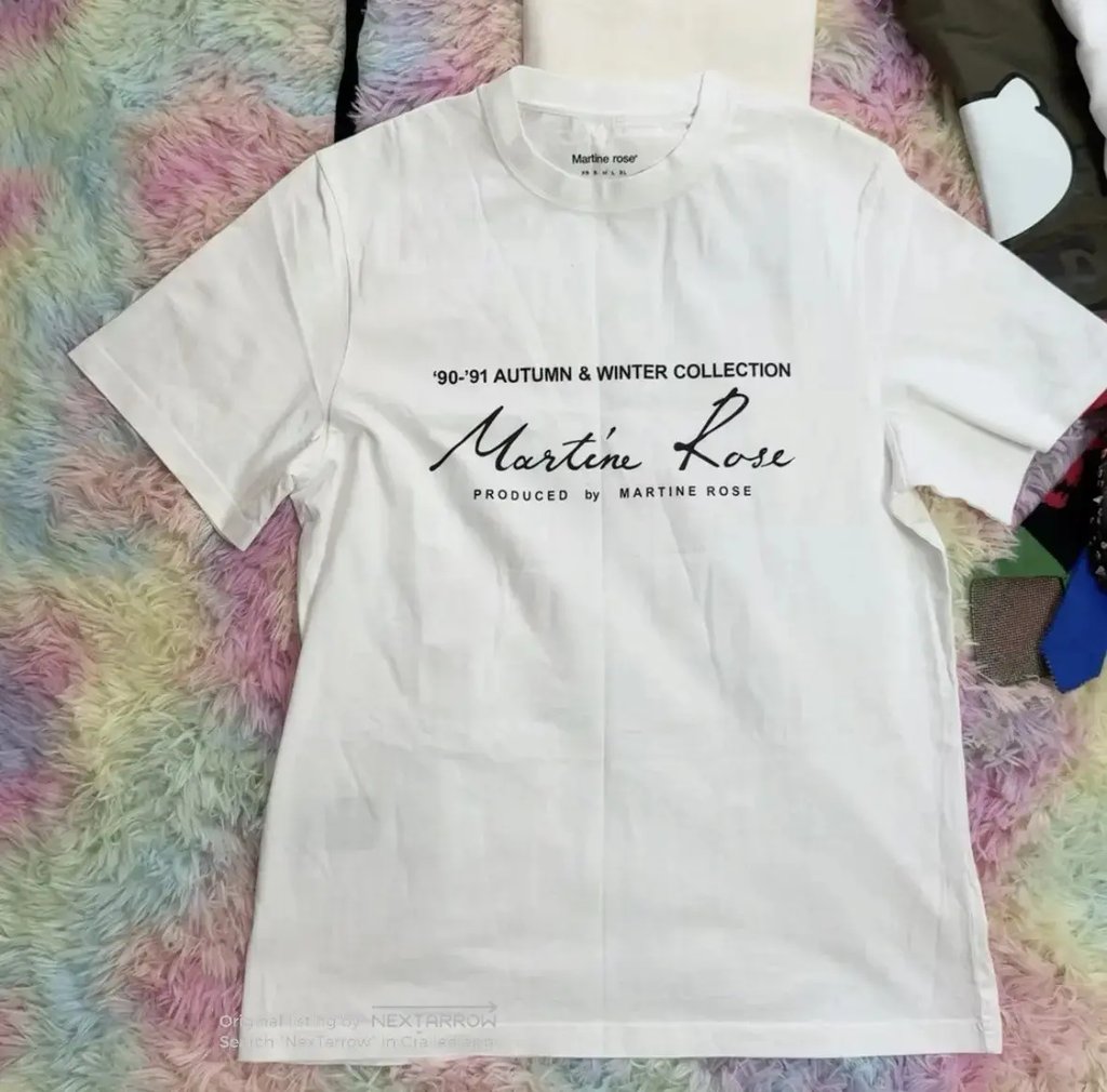 Martine Rose White Logo Tee M Xmmm82608, Men's
