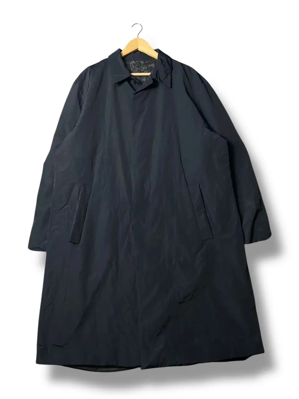 Vintage Hugo Boss Long Trench Coat (149) in Black, Men's (Size Medium)
