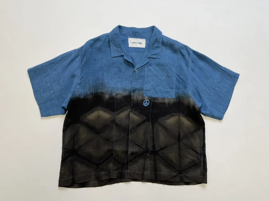 Blue/Black ‘peace Tie Dye’ Print Shirt, Men's