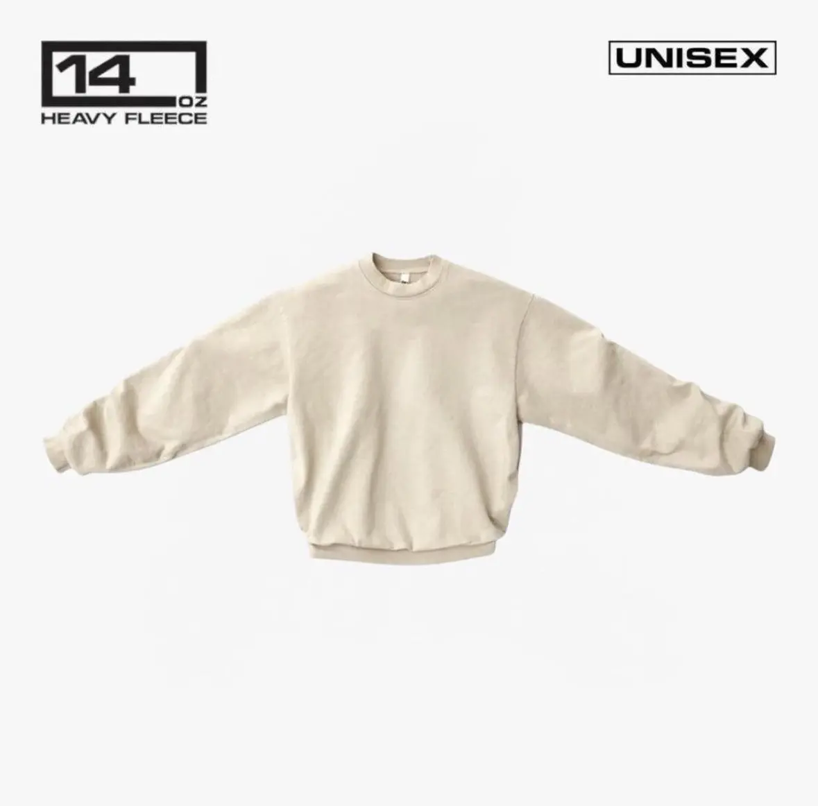 Los Angeles Apparel 14Oz Creme Crewneck in White, Men's (Size Large)