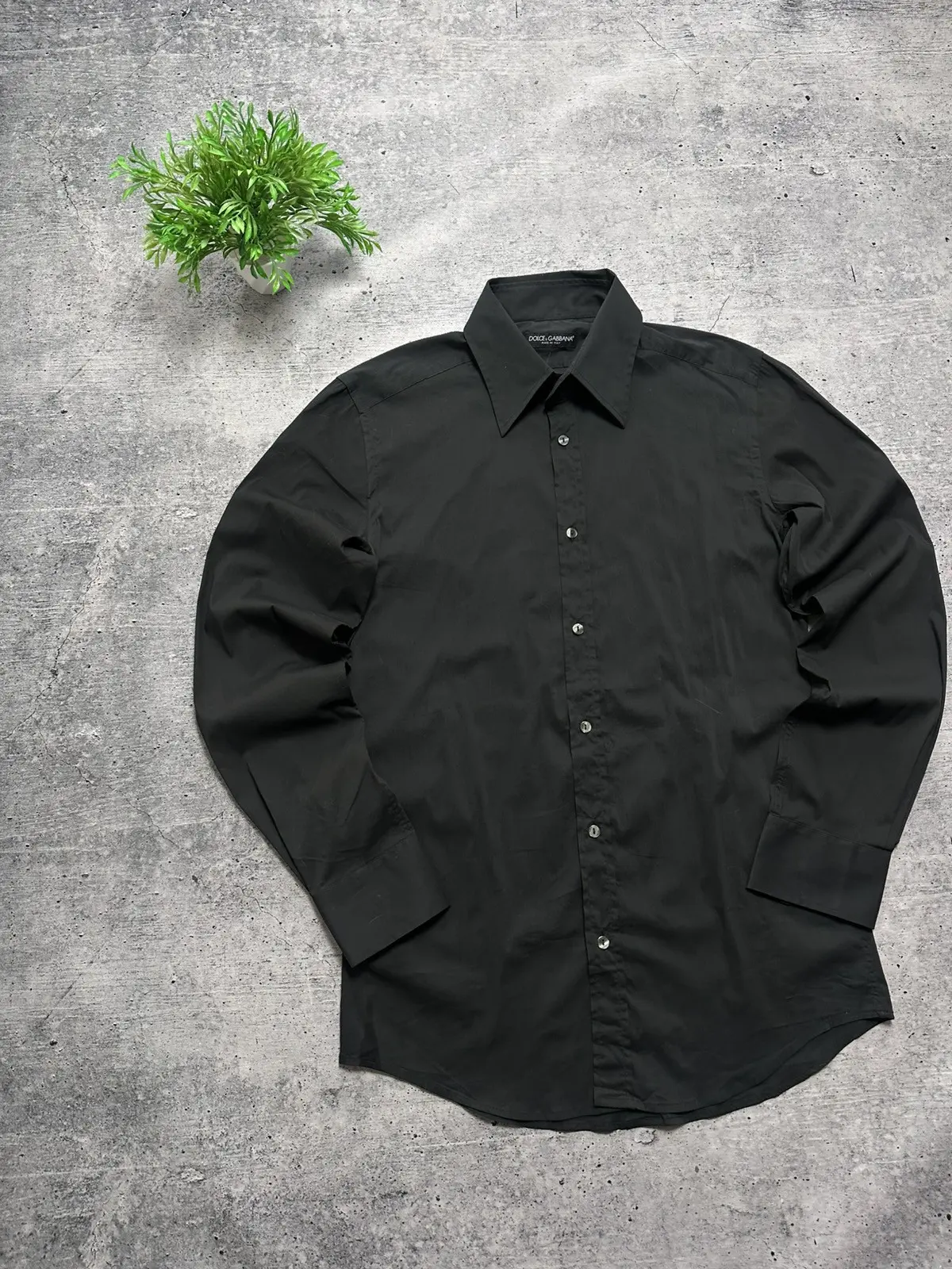 Vintage Dolce Gabbana Button Ups Lux Classic Shirt in Black, Men's (Size M)