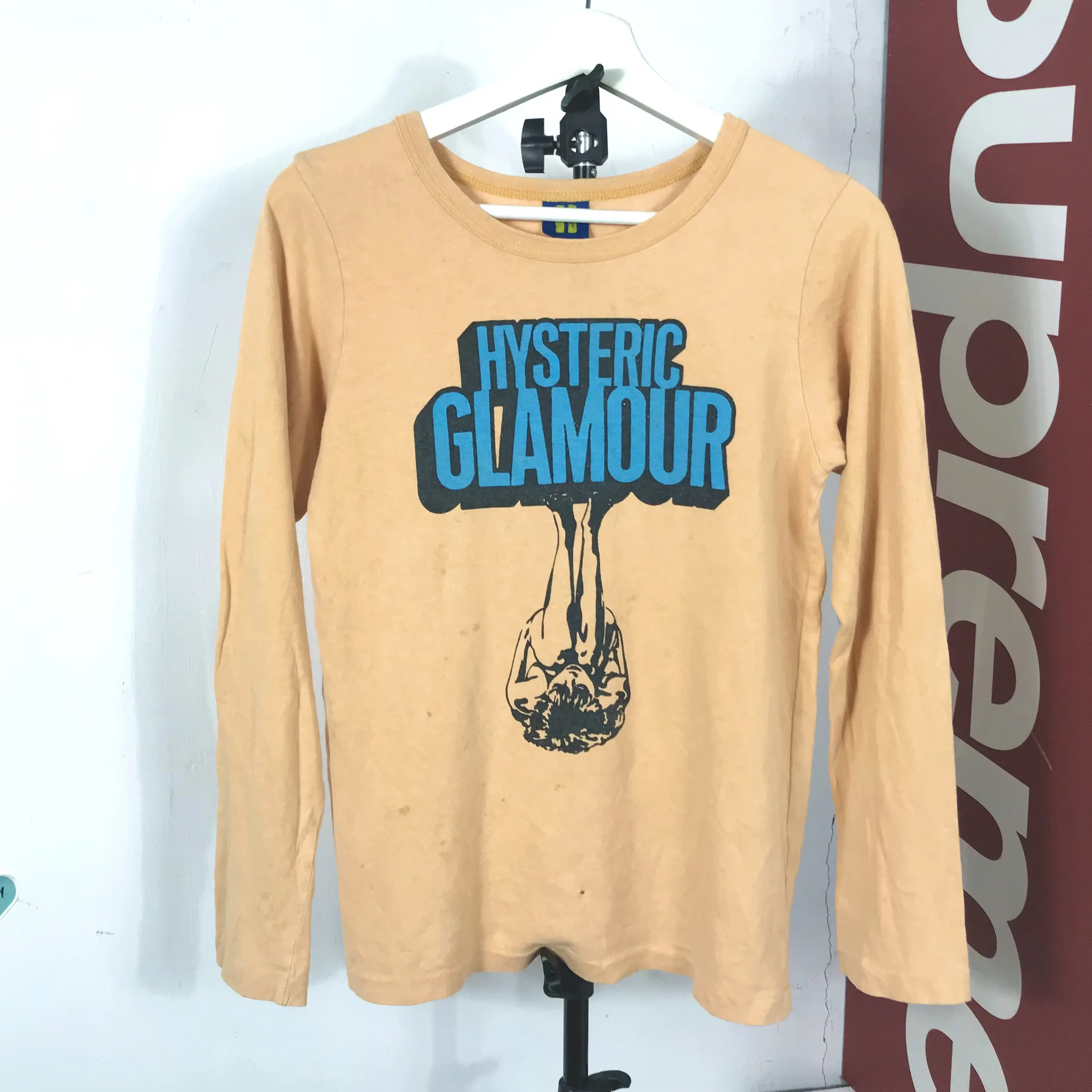 Sick Colour Thrashed To Rubbish Hysteric Glamour Pussy Girl in Orange, Men's (Size Small)