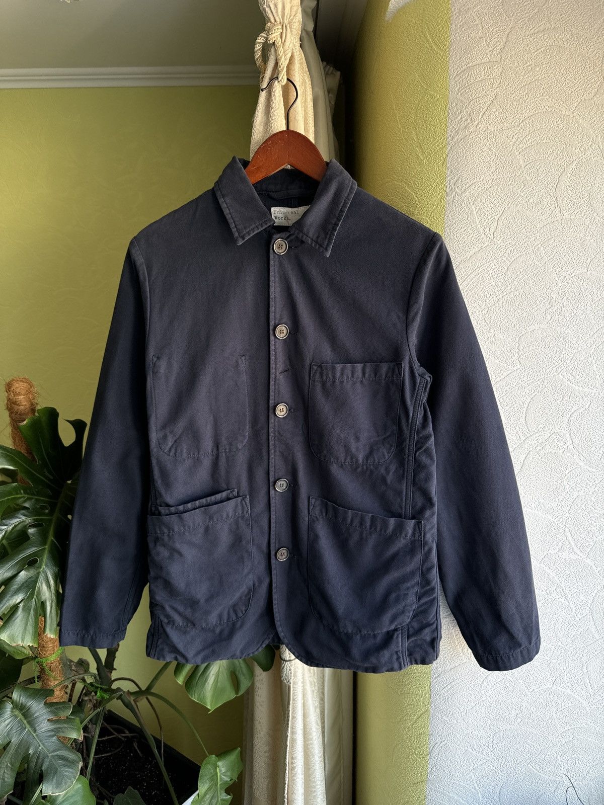 Universal Works Baker Chore Coat Navy Size S in Blue, Men's